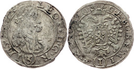 Leopold I., 3 Kreuzer 1670, Prague
