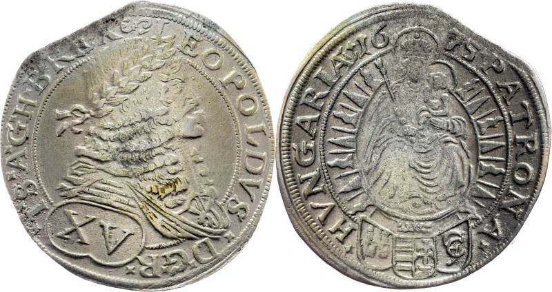 Leopold I., 15 Kreuzer 1675, Pressburg Habsburg, Leopold I., 15 Kreuzer 1675, Pr...