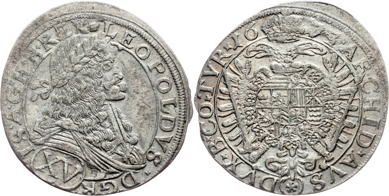 Leopold I., 15 Kreuzer 1675, Vienna Habsburg, Leopold I., 15 Kreuzer 1675, Vienn...