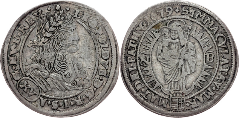 Leopold I., 15 Kreuzer 1679, NB, Nagybanya Habsburg, Leopold I., 15 Kreuzer 1679...