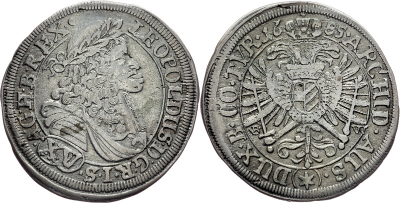 Leopold I., 15 Kreuzer 1685, Mainz Habsburg, Leopold I., 15 Kreuzer 1685, Mainz,...