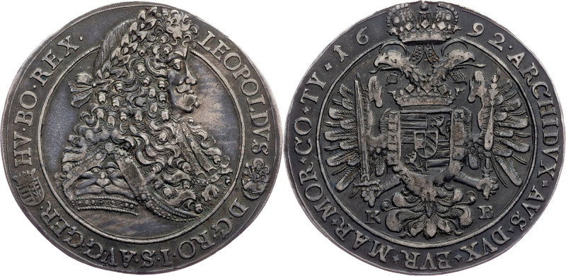 Leopold I., 1 Thaler 1692, KB, Kremnitz Habsburg, Leopold I., 1 Thaler 1692, KB,...