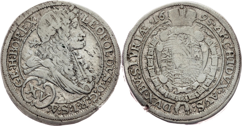 Leopold I., 15 Kreuzer 1695, I-A, Graz Habsburg, Leopold I., 15 Kreuzer 1695, I-...