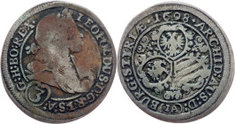 Leopold I., 3 Kreuzer 1698, Graz