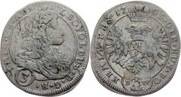 Leopold I., 3 Kreuzer 1705, BW, Kuttenberg