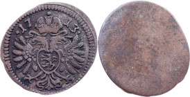 Charles VI., 1/2 Kreuzer 1713, Graz