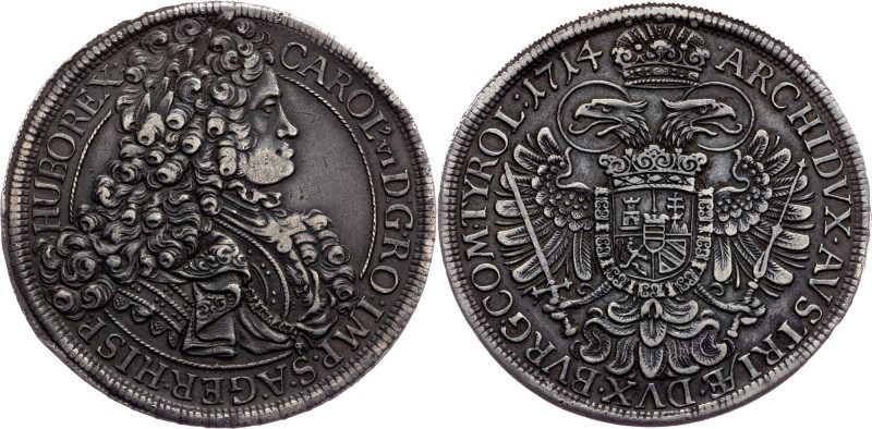 Charles VI., 1 Thaler 1714, Vienna Habsburg, Charles VI., 1 Thaler 1714, Vienna,...