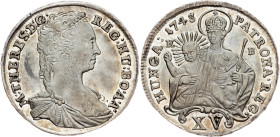 Maria Theresia, 15 Kreuzer 1743, KB, Kremnitz