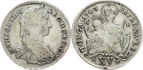 Maria Theresia, 15 Kreuzer 1743, KB