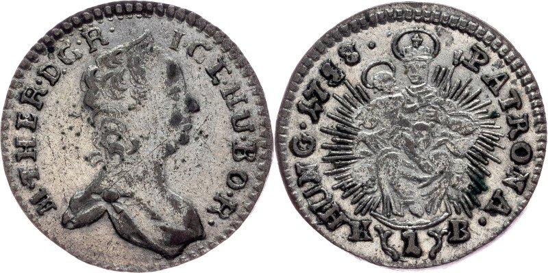 Maria Theresia, 1 Kreuzer 1758, KB, Kremnitz Habsburg, Maria Theresia, 1 Kreuzer...