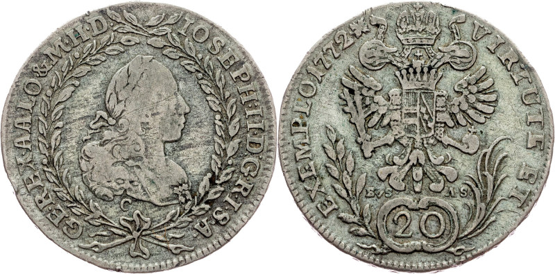 Joseph II., 20 Kreuzer 1772, C Habsburg, Joseph II., 20 Kreuzer 1772, C, 6,493 g...