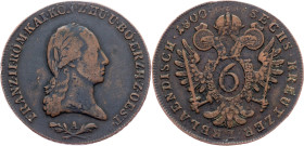 Franz I. (II.), 6 Kreuzer 1800, Vienna