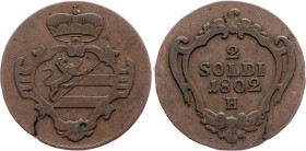Italy, 2 Soldi 1802, H