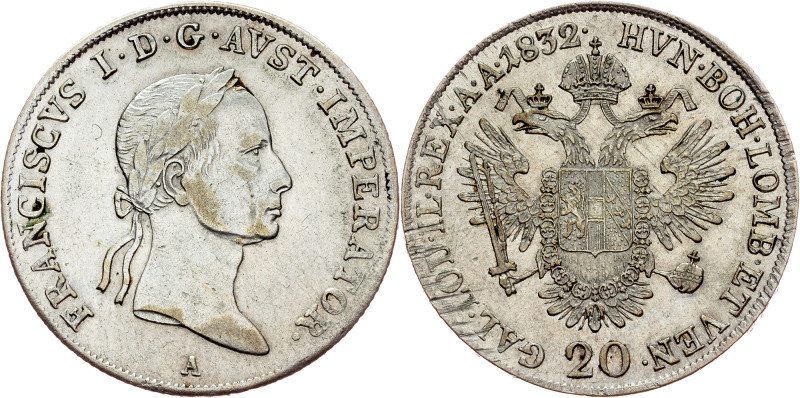 Franz I. (II.), 20 Kreuzer 1832, A, Vienna Habsburg, Franz I. (II.), 20 Kreuzer ...