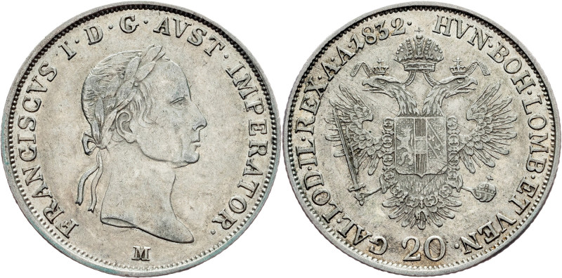 Franz I. (II.), 20 Kreuzer 1832, Milan Habsburg, Franz I. (II.), 20 Kreuzer 1832...