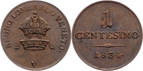 Italy, 1 Centesimo 1834, V