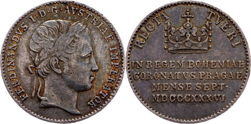 Ferdinand V., Jeton 1836, Coronation in Prague Habsburg, Ferdinand V., Jeton 183...