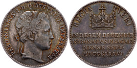 Ferdinand V., Jeton 1836, Coronation in Prague