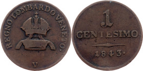 Italy, 1 Centesimo 1843, V