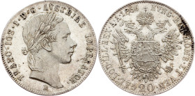 Franz Joseph I., 20 Kreuzer 1856, B