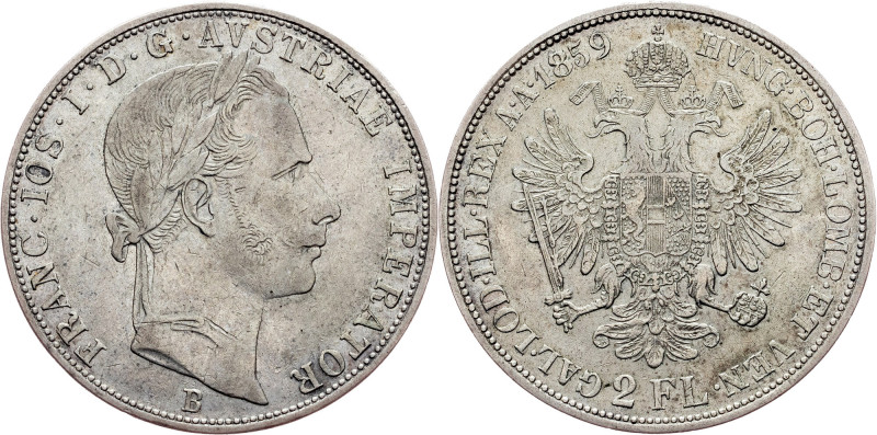 Franz Joseph I., 2 Gulden 1859, B, Kremnitz Habsburg, Franz Joseph I., 2 Gulden ...