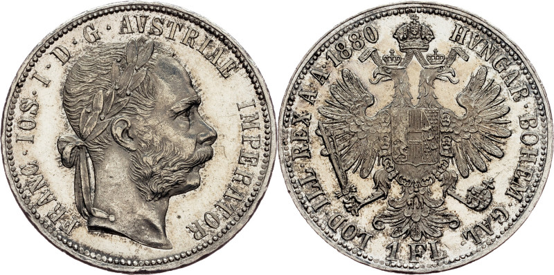 Franz Joseph I., 1 Gulden 1880, Vienna Habsburg, Franz Joseph I., 1 Gulden 1880,...