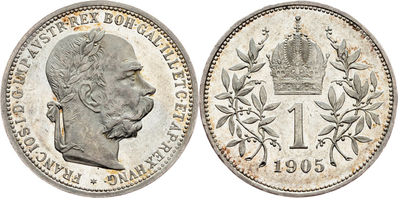 Franz Joseph I., 1 Krone 1905, Vienna Habsburg, Franz Joseph I., 1 Krone 1905, V...