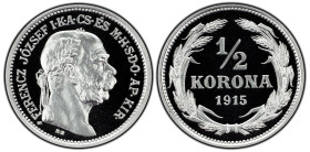 Franz Joseph I., 1/2 Korona 1915/2023, KB, Kremnitz