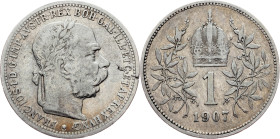 Franz Joseph I., 1 Krone 1907, Vienna