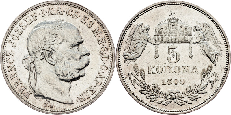 Franz Joseph I., 5 Korona 1909, KB Habsburg, Franz Joseph I., 5 Korona 1909, KB,...