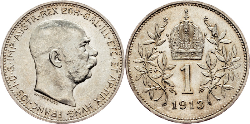 Franz Joseph I., 1 Krone 1913, Vienna Habsburg, Franz Joseph I., 1 Krone 1913, V...