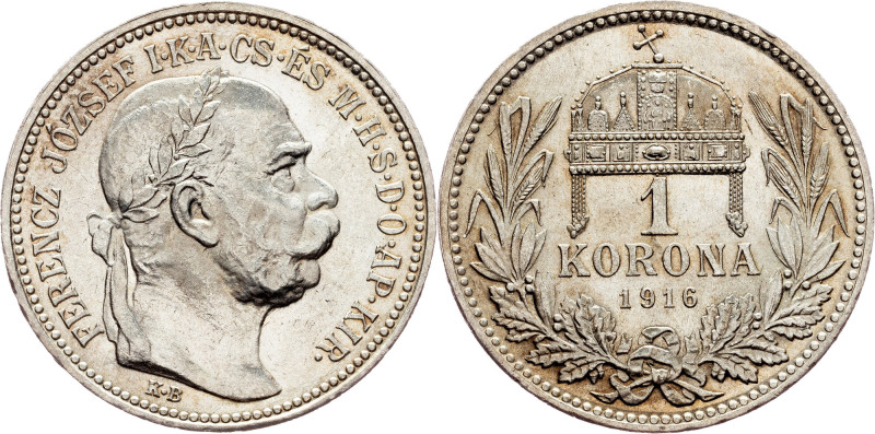 Franz Joseph I., 1 Korona 1916, KB Franz Joseph I., 1 Korona 1916, KB, 4,977 g, ...