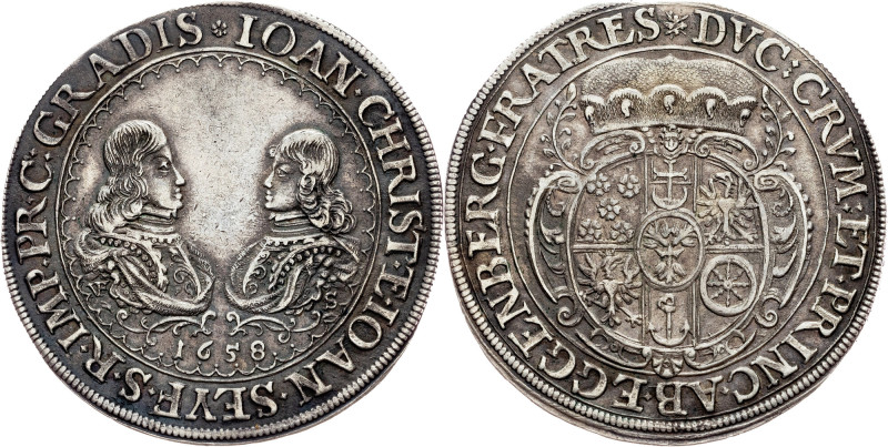 Johann Christian und Johann Seyfried, 1 Thaler 1658, Krumau Eggenberg, Johann Ch...