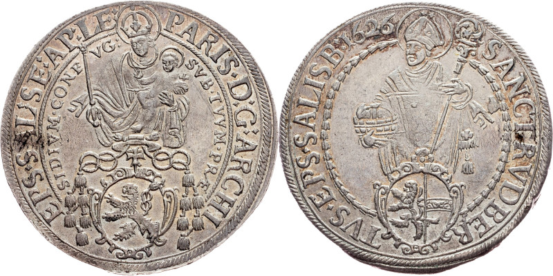 Coins, 1 Thaler 1626 Salzburg, 1 Thaler 1626, 28,844 g, Ag, Dav. 3504, small fla...