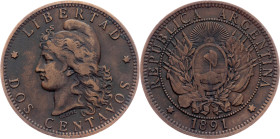 Argentina, 2 Centavos 1891, Buenos Aires