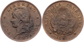 Argentina, 2 Centavos 1891, Buenos Aires