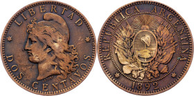 Argentina, 2 Centavos 1892, Buenos Aires