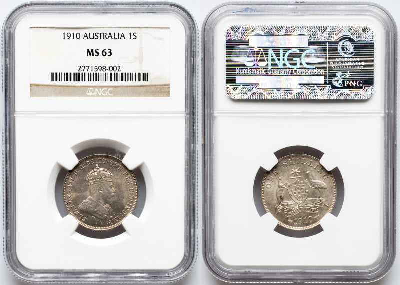 Australia, 1 Shilling 1910 Australia, 1 Shilling 1910, Ag, KM# 20, mint luster, ...