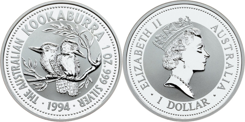Australia, 1 Dollar (1 Oz) 1994, Kookaburra Australia, Elizabeth II., 1 Dollar (...