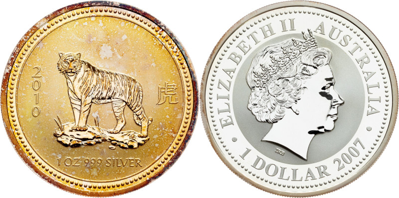 Australia, 1 Dollar (1 Oz) 2007, Lunar Series - Year of the Tiger Australia, Eli...