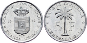 Belgian Congo, 5 Francs 1956, Brussels