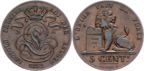 Belgium, 5 Centimes 1852, Brussels