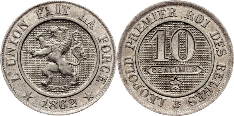 Belgium, 10 Centimes 1862, Brussels Belgium, Leopold I., 10 Centimes 1862, Bruss...