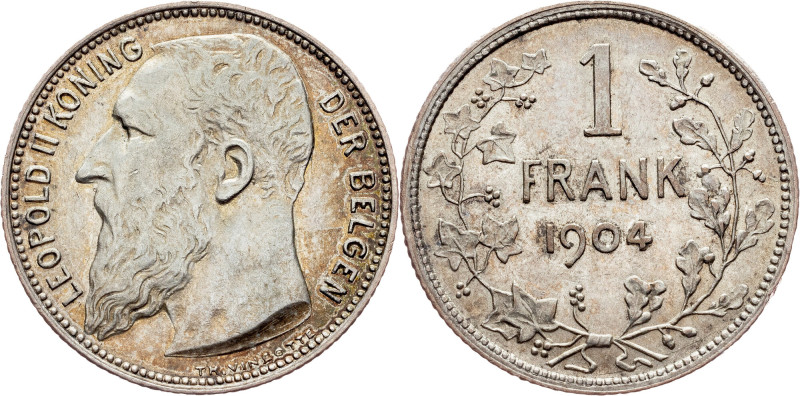 Belgium, 1 Franc 1904, Brussels Belgium, Leopold II., 1 Franc 1904, Brussels, 4,...