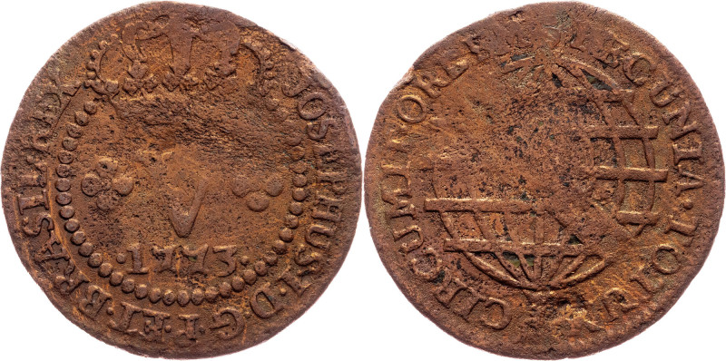 Brazil, 5 Reis 1773 Brazil, Cobre, 5 Reis 1773, LMB C115; F

Grade: F