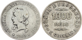 Brazil, 1000 Reis 1909