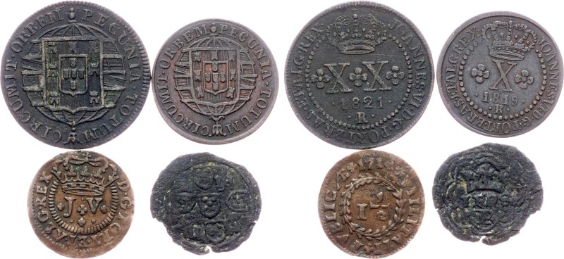 Brazil, Lot Brazil, Lot, 12,45 g, lot of 4pcs (10 Reis 1819, 20 Reis 1821, 1 1/2...