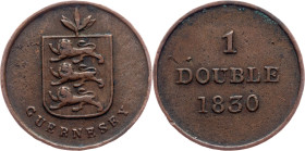 Guernsey, 1 Double 1830, Handsworth