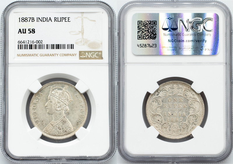 British India, 1 Rupee 1887, B British India, Victoria, 1 Rupee 1887, B, 11,66 g...