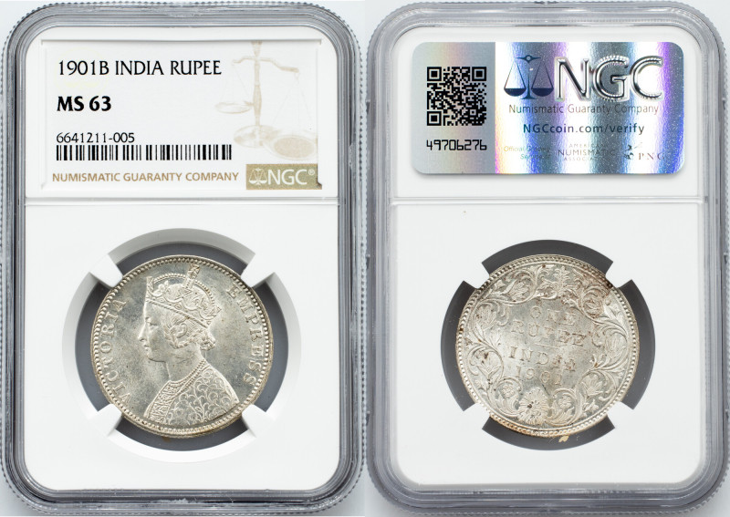 British India, 1 Rupee 1901, B British India, Victoria, 1 Rupee 1901, B, 11,66 g...